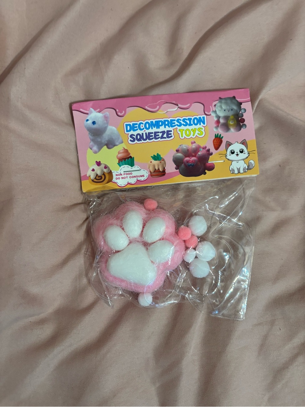 Decompression Squeeze Toy - Pink Cat Paw Stress Reliever